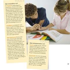 Bogtilrettelægning, illustrationer og layout af "KIE-modellen - innovativ undervisning – i folkeskolen" for Erhvervsskolernes Forlag