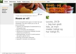 Layout og grafisk design af hjemmeside for Fagligt Udvalg for
Ernæringsassistentuddannelsen og Kost & Ernæringsforbundet