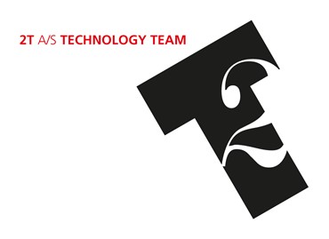 Logo, papirlinje og skilt
for 2T A/S Technology Team